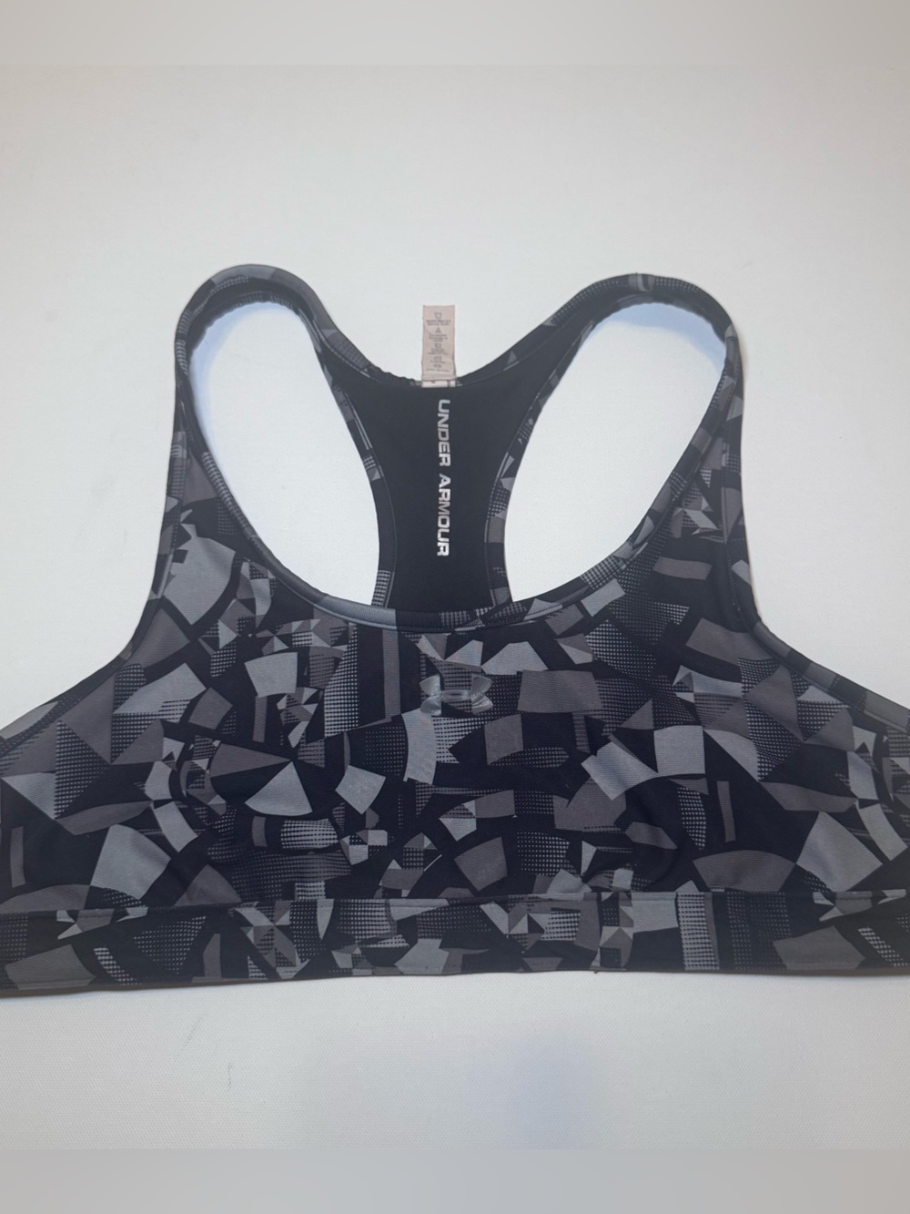 Under Armour Black and Gray Patterned Sports Bra